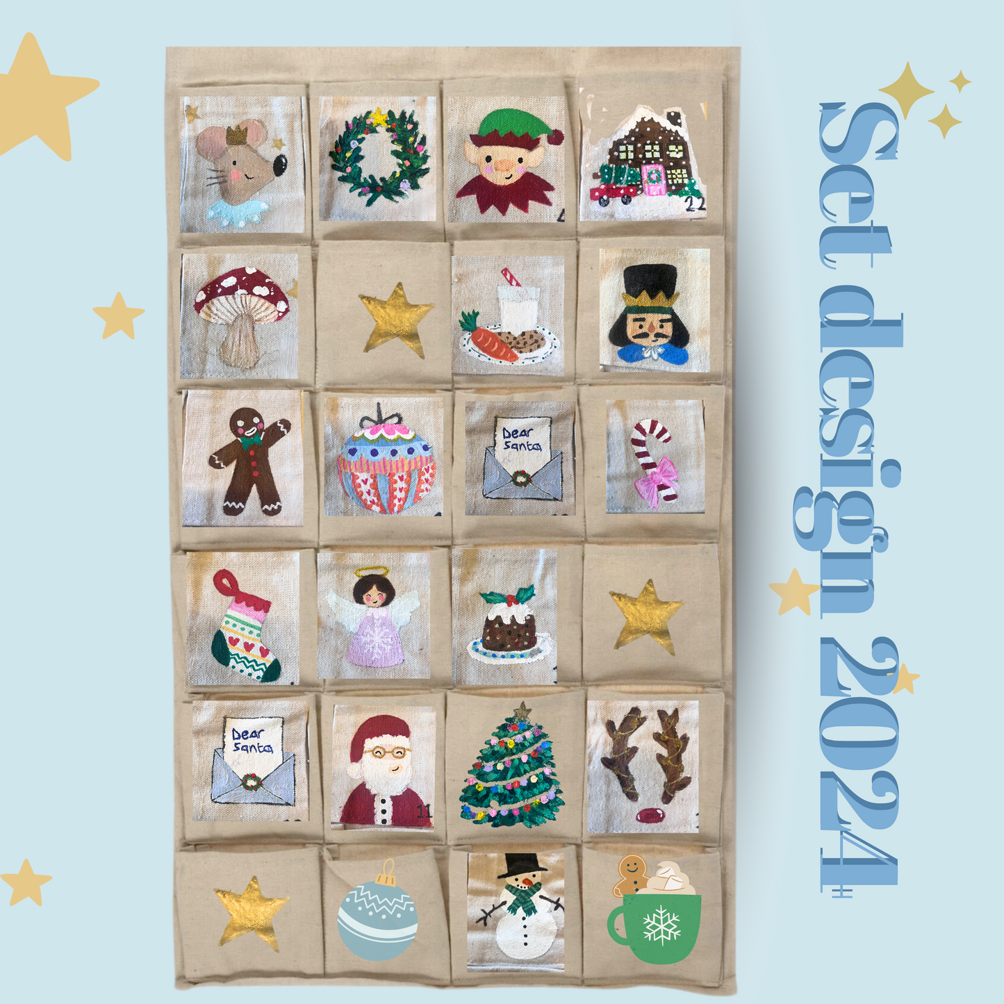 Christmas canvas advent calendar